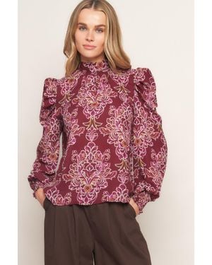 TRUEDAMES Floating On By Woven Top - Red