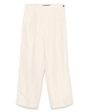 Ralph Lauren Ankle-Length Pleated Pants With Concealed Zip - Natural