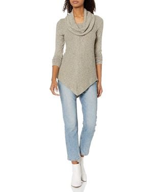 Bcx A. Byer Juniors Long Sleeve Cowl Neck Sweater, Sparkling, M - Natural
