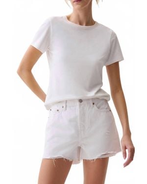Pistola Nova High Rise Relaxed Cut Off Short - White