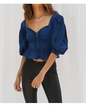 Jen's Pirate Booty Brenner Puff Sleeve Top - Blue