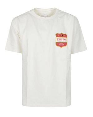 Rhude Filtaro Crest Graphic Cotton T-Shirt - White