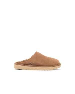 UGG Chestnut Classic Slip-On Suede Slippers - Brown