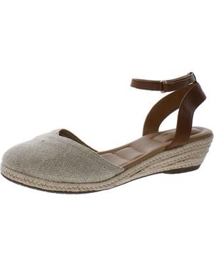Me Too Nickie 15 Ankle Strap Closed Toe Wedge Sandals - Brown