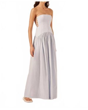 Shona Joy Amada Lace Up Strapless Maxi Dress - Purple