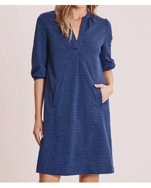 tyler boe Dakota Houndstooth Dress - Blue