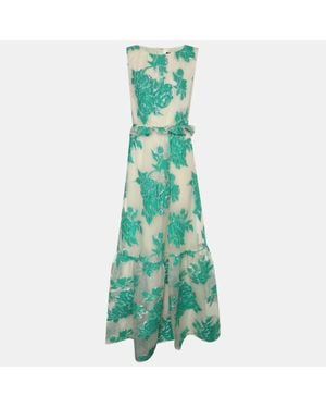 Roberto Cavalli Tulle Embroidered Maxi Dress - Green