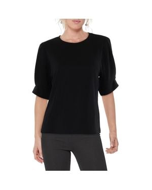 DKNY Crewneck Casual Pullover Top - Black