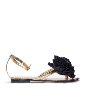 MICHELE LOPRIORE Elegant Fiore Flat Sandals - Blue