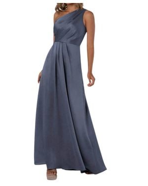Sorella Vita One-Shoulder Charmeuse Bridesmaid Dress With Subtle Pleats - Blue