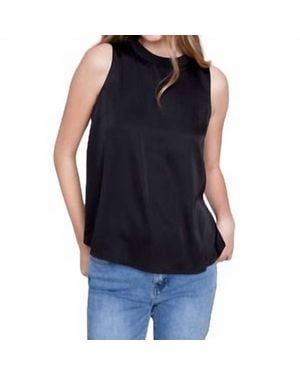 Charlie b Satin Sleeveless Top - Black