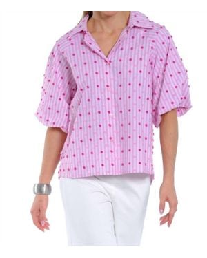 Elior Halo Puff Sleeve Shirt - Purple