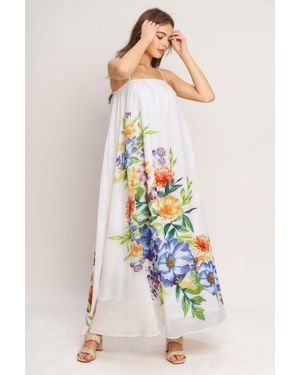TRUEDAMES Garden Air Woven Ankle Dress - White