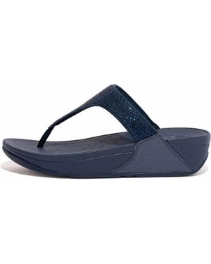 Fitflop Lulu Crystal Embellished Toe-Post Sandals - Blue
