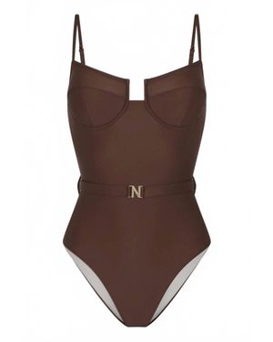 Neoblu Arena High-Leg One Piece - Brown