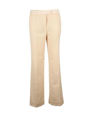 Zimmermann Wide Leg Smoking Pants With Subtle Side Stripe - Natural