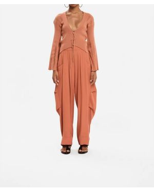 Kourbela Bell Sleeves Knitted Cardigan - Orange