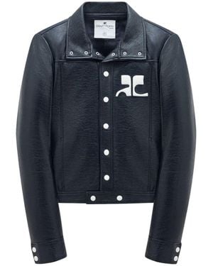 Courreges Structured Faux-Leather Jacket - Blue