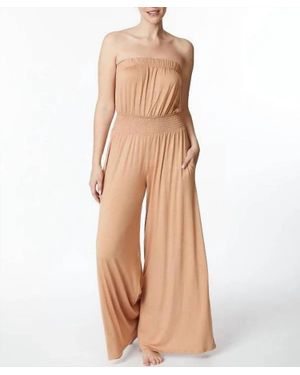 Studio Ko Clothing Strapless Bamboo Pant Romper - Natural
