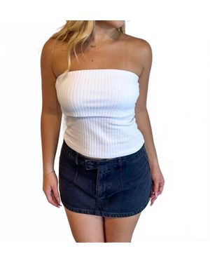 Project Social T Foldover Tube Top - Blue