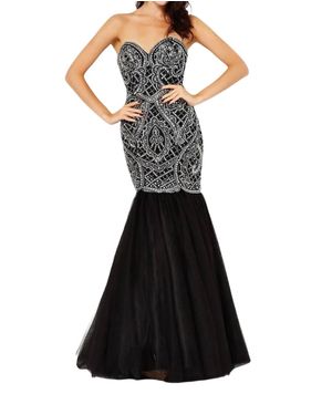 Angela & Alison Long Prom Dress - Black