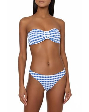 MILLY Margot Jacquard Cottage Bikini Bottom - Blue