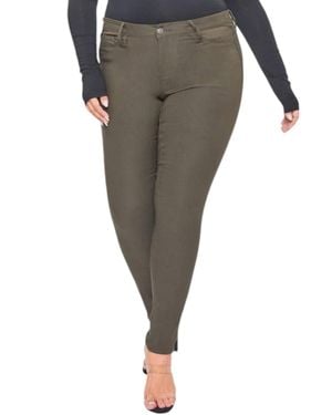 SurelyMine Hyperstretch Mid-Rise Skinny Jeans - Gray