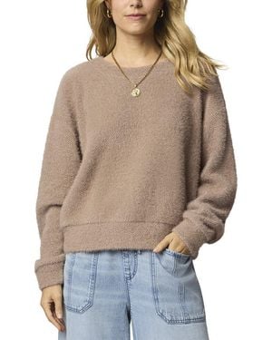 Splendid Fallon Fuzzy Crewneck Pullover - Brown