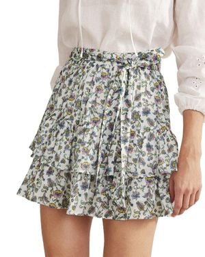 Boden Tie Waist Crinkle Mini Skirt - White