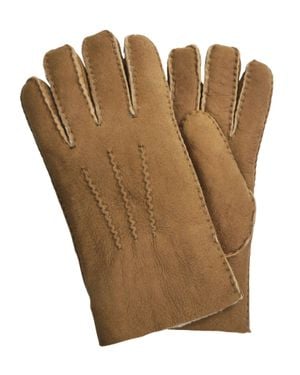 Infinity Leather Luxury Sheepskin Suede Leather Gloves - Brown