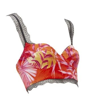 Versace Jungle Print Bralette - Red