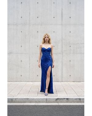 Chandalier Strapless Tube Gown - Gray