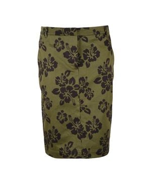 Aspesi Cotton Midi Skirt - Green