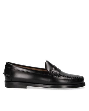 Sebago Classic Dan Lr Leather Penny Strap Loafers - Black