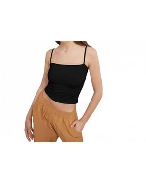 AMBAR Square Neck Slim Fit Cami Top - Black