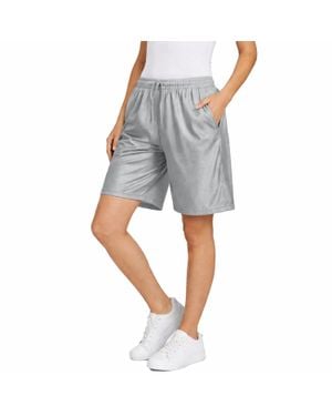 Jump Start Loose Fit Moisture-Wicking Performance Dazzle Shorts - Gray