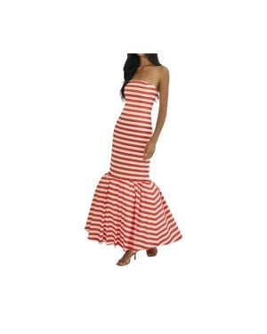 Hutch Olina Strapless Trumpet Gown - Red