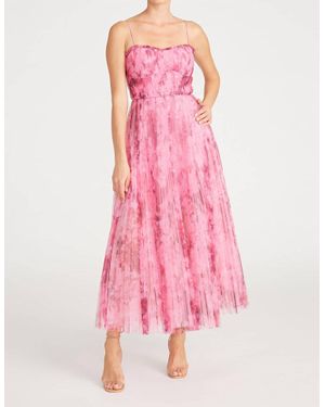 Monique Lhuillier Floral Tulle Dress - Pink