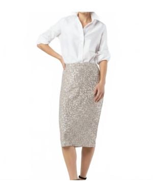 ANN MASHBURN Pull-On Midi Skirt - White