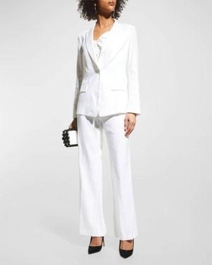 MILLY Avery Linen Blazer - White