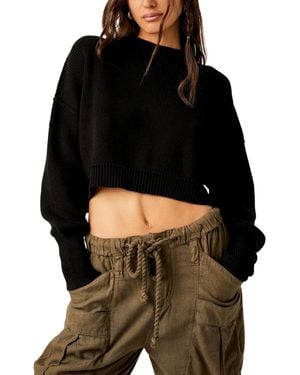 Free People Easy Street Crop Pullover - Black