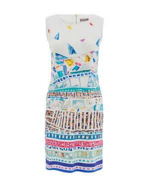 Dolcezza Print Sleeveless Dress - Blue