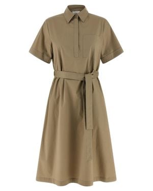 Peserico Cotton Midi Dress - Natural