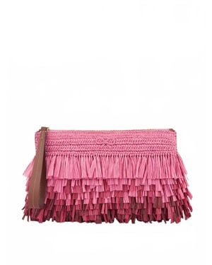 Anya Hindmarch Bow Clutch Shag - Pink