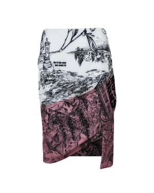 Moschino Two-Tone Asymmetrical Midi Skirt - White