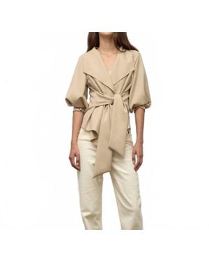 Iris Setlakwe Raw Edge Belted Jacket - Natural