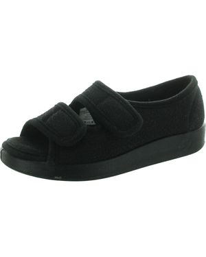 Silverts Slip On Open Toe Strappy Sandals - Black