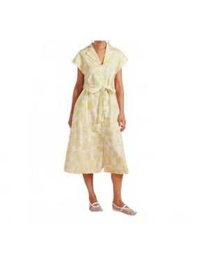 Strut & Bolt Scalloped Shirt Midi Dress - Yellow