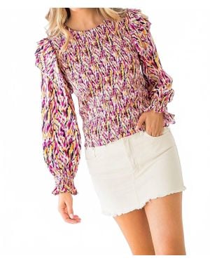 Thml Smocked Print Blouse - Red