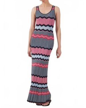 Velvet By Graham & Spencer Valentina Zig Zag Stripe Maxi Dress - White